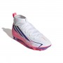 Adidas F50 Hyperfast Club Mid FG/MG J - Branco/Roxo/Rosa
